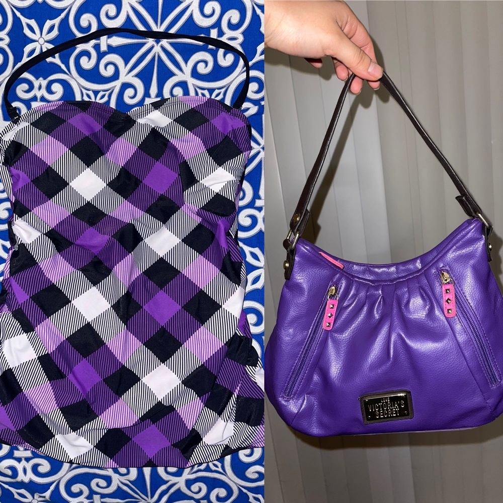 Purple VS bag & Swim wear top